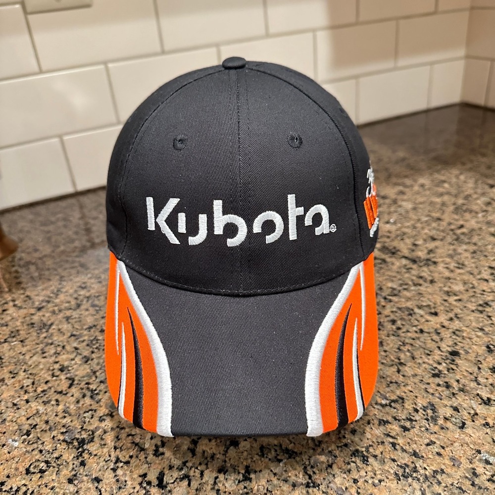 Vtg Kubota Hat K-Products Adjustable Black Orange 35 Years Anniversary Cap